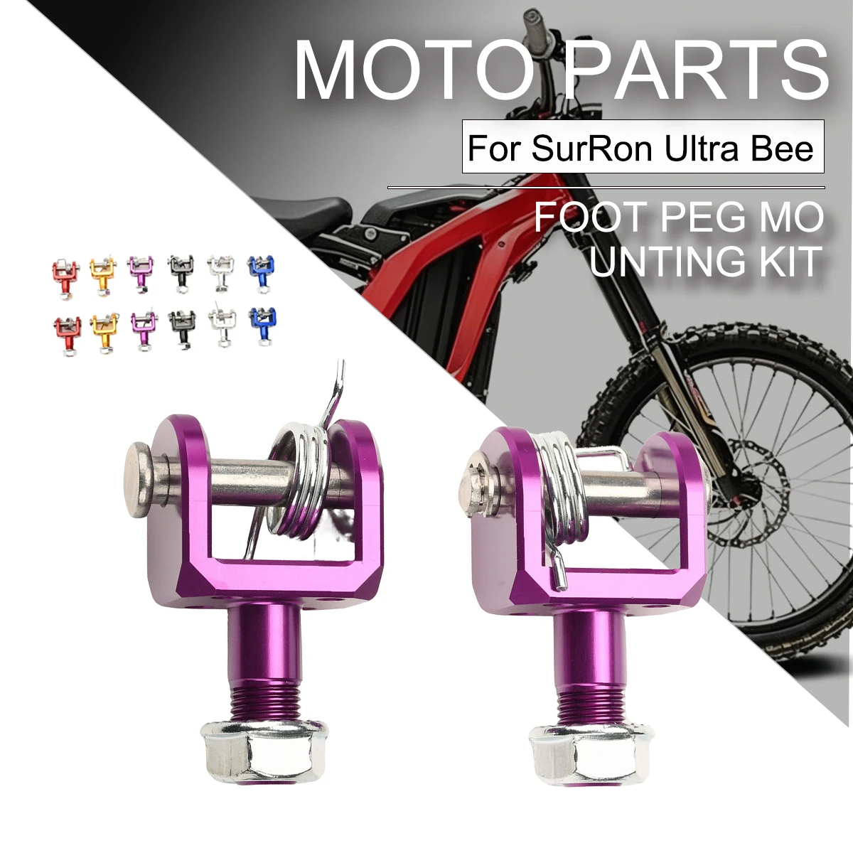 Electric Motorcycle Accessories Foot Peg Mounting Kit / Footpeg Assembly For For Surron Light Bee X & S For Segway X160 X260
Electric Motorcycle Accessories Foot Peg Mounting Kit / Footpeg Assembly For For Surron Light Bee X & S For Segway X160 X260