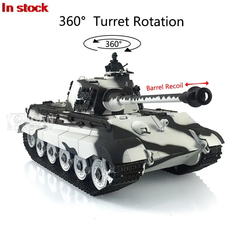 HENG LONG 1/16 7.0 Plastic German KingTiger RC Tank 3888A Barrel Recoil 360° Turre Rotation White Machine Gun Toys
HENG LONG 1/16 7.0 Plastic German KingTiger RC Tank 3888A Barrel Recoil 360° Turre Rotation White Machine Gun Toys