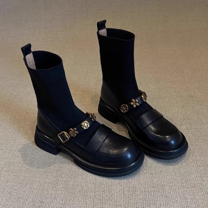 High-end Flower Women's Ankle Boots Flats Designer Knitting Shoes Fashion Gothic Boots New Walking Winter Short Sock Mujer Botas
High-end Flower Women's Ankle Boots Flats Designer Knitting Shoes Fashion Gothic Boots New Walking Winter Short Sock Mujer Botas