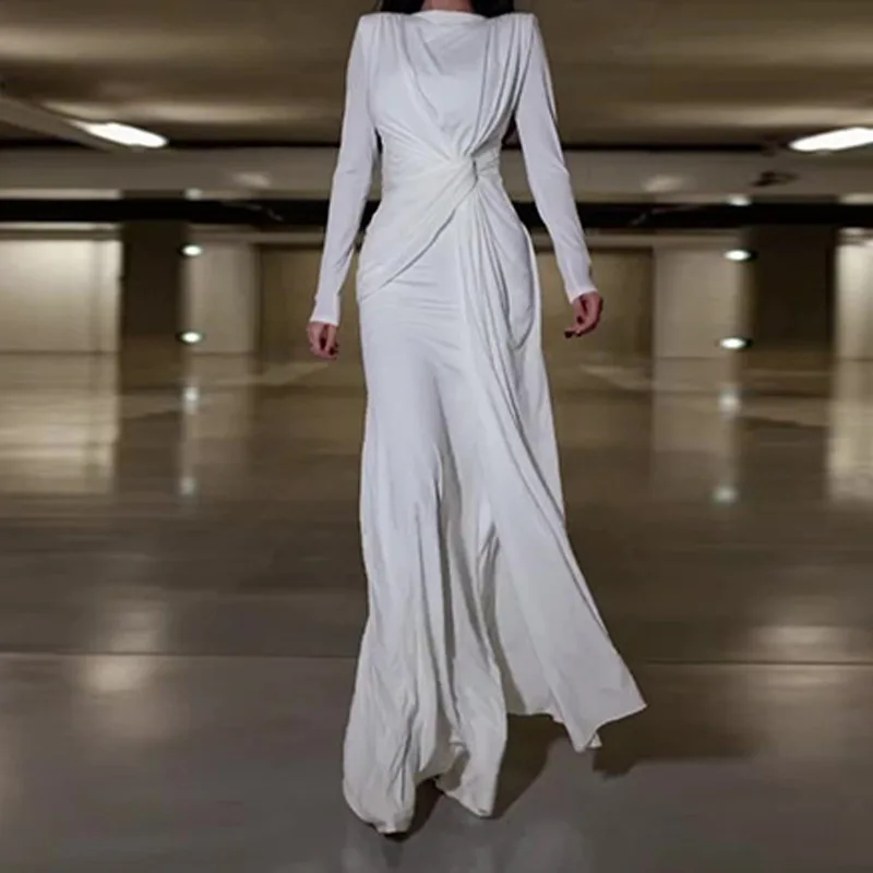 2023 Autumn New Round Neck Pleated Design Slim Fit High Waist, Hip Hugging Long Sleeved Dress
2023 Autumn New Round Neck Pleated Design Slim Fit High Waist, Hip Hugging Long Sleeved Dress