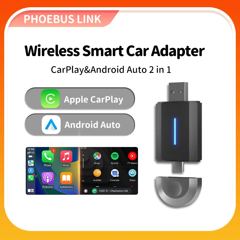 Mini 2 in 1 Wireless Carplay Adapter Fast Integration Wired to Wireless Android Auto For Apple USB Type-C Dongle Universal car
Mini 2 in 1 Wireless Carplay Adapter Fast Integration Wired to Wireless Android Auto For Apple USB Type-C Dongle Universal car