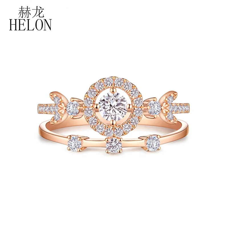 HELON Moissanite Ring Solid 14K Rose/Yellow/White Gold Lab Grown Diamond Moissanite Engagement Wedding Ring For Women Gift
HELON Moissanite Ring Solid 14K Rose/Yellow/White Gold Lab Grown Diamond Moissanite Engagement Wedding Ring For Women Gift