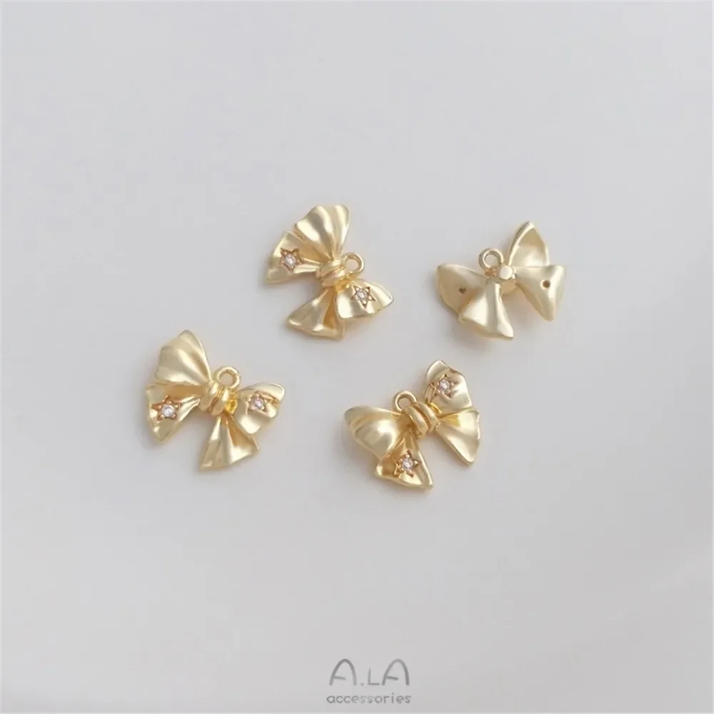 14K gold color set zircon three-dimensional bow pendant small pendant diy earring bracelet pendant
14K gold color set zircon three-dimensional bow pendant small pendant diy earring bracelet pendant