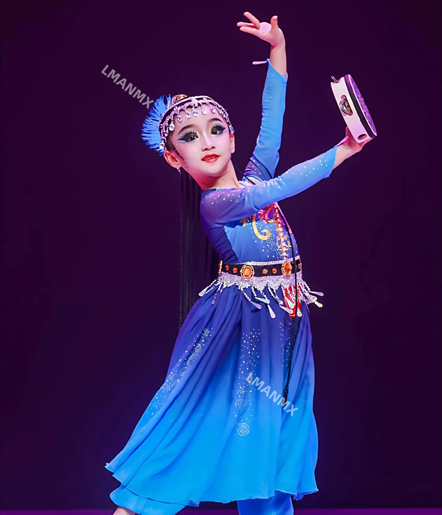 Children's Xinjiang Uyghur dance performance costume, female minority Uyghur performance costume
Children's Xinjiang Uyghur dance performance costume, female minority Uyghur performance costume