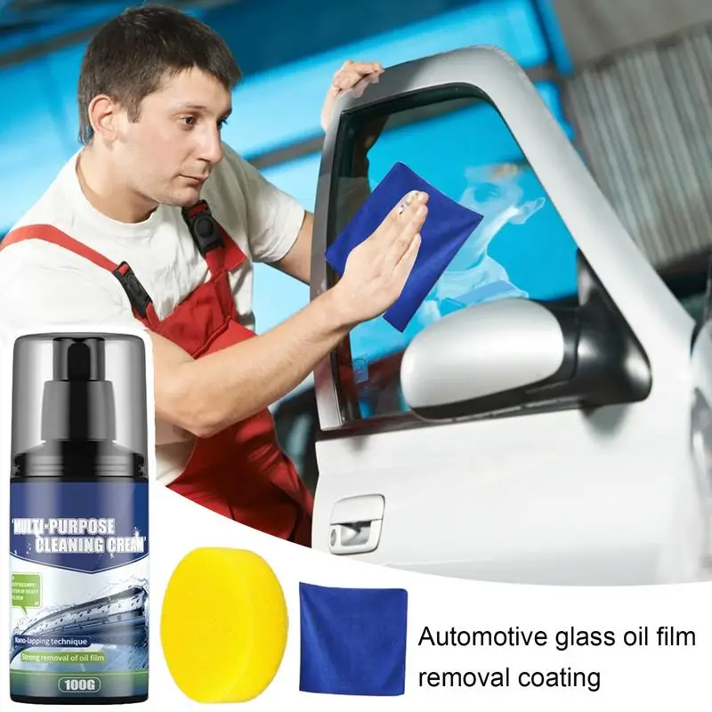 Oil Film Remover For Car Window Glass Cleaner For Auto Cleaning Multifunctional 100g Auto Glass Cleaner Includes Sponge & Towel
Oil Film Remover For Car Window Glass Cleaner For Auto Cleaning Multifunctional 100g Auto Glass Cleaner Includes Sponge & Towel
