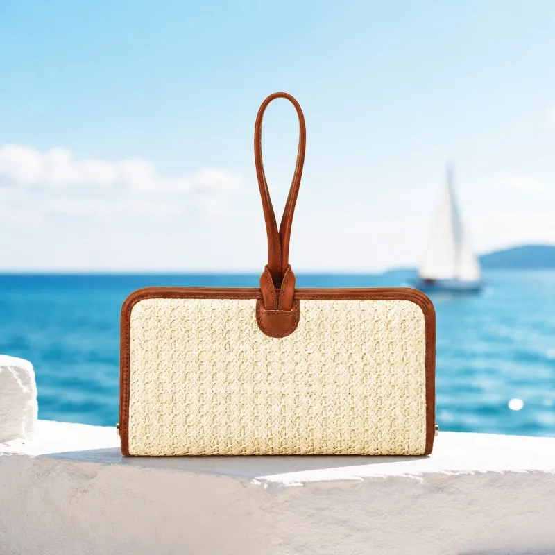 CONTACT'S 2026 Summer Woven Straw Phone Clutch Bag Genuine Leather Trim Wristlet Women Beige Elegant Summer Boho Style Wallet
CONTACT'S 2026 Summer Woven Straw Phone Clutch Bag Genuine Leather Trim Wristlet Women Beige Elegant Summer Boho Style Wallet