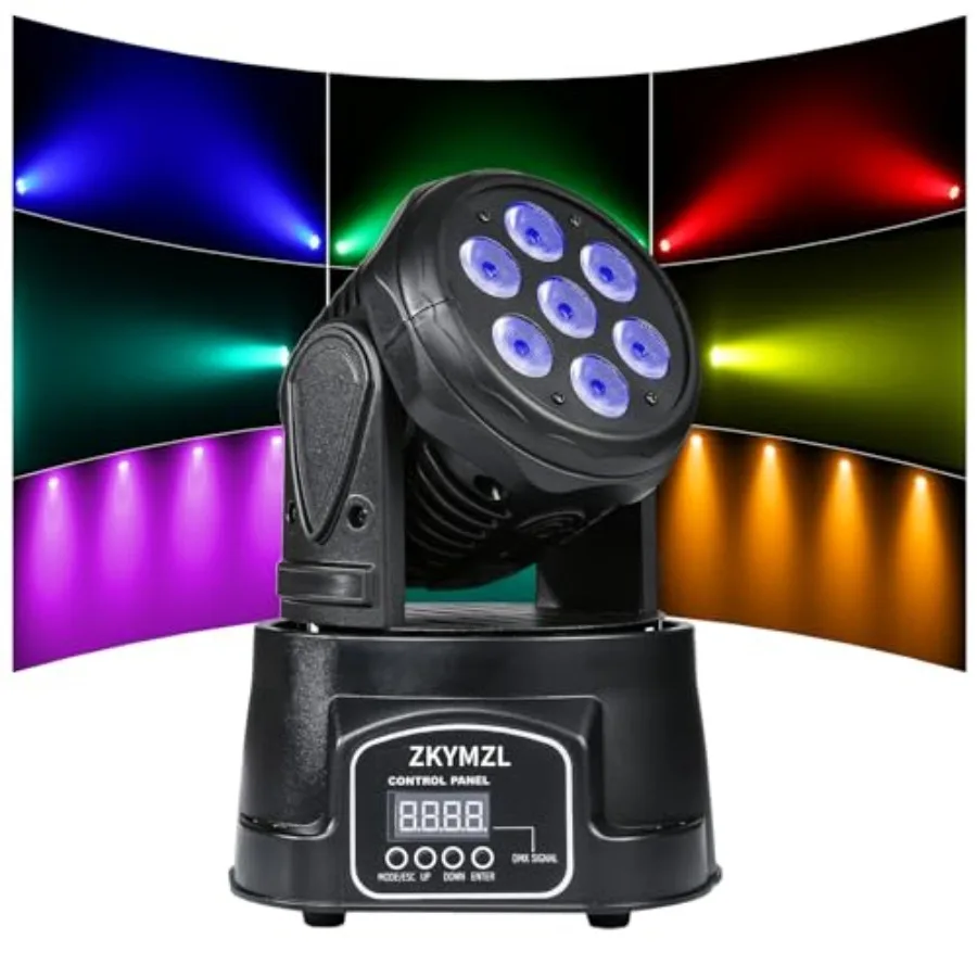 7x12W RGBW 4 in 1 LED Stage Lighting with 9/14 CH by DMX512 Control and Sound Activities - Moving Head Dj Lights for Parties Sh
7x12W RGBW 4 in 1 LED Stage Lighting with 9/14 CH by DMX512 Control and Sound Activities - Moving Head Dj Lights for Parties Sh