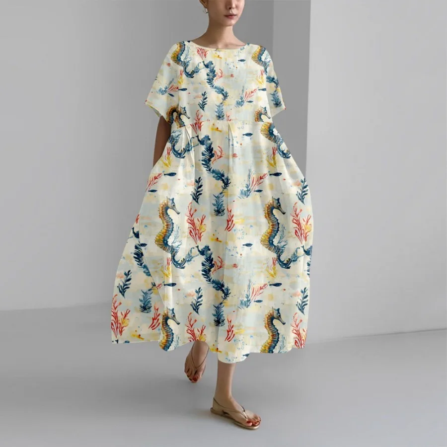 【New style】 Independence - Marine Life Simple Print 2026 Spring and Summer New Short-sleeved Dress C8
【New style】 Independence - Marine Life Simple Print 2026 Spring and Summer New Short-sleeved Dress C8
