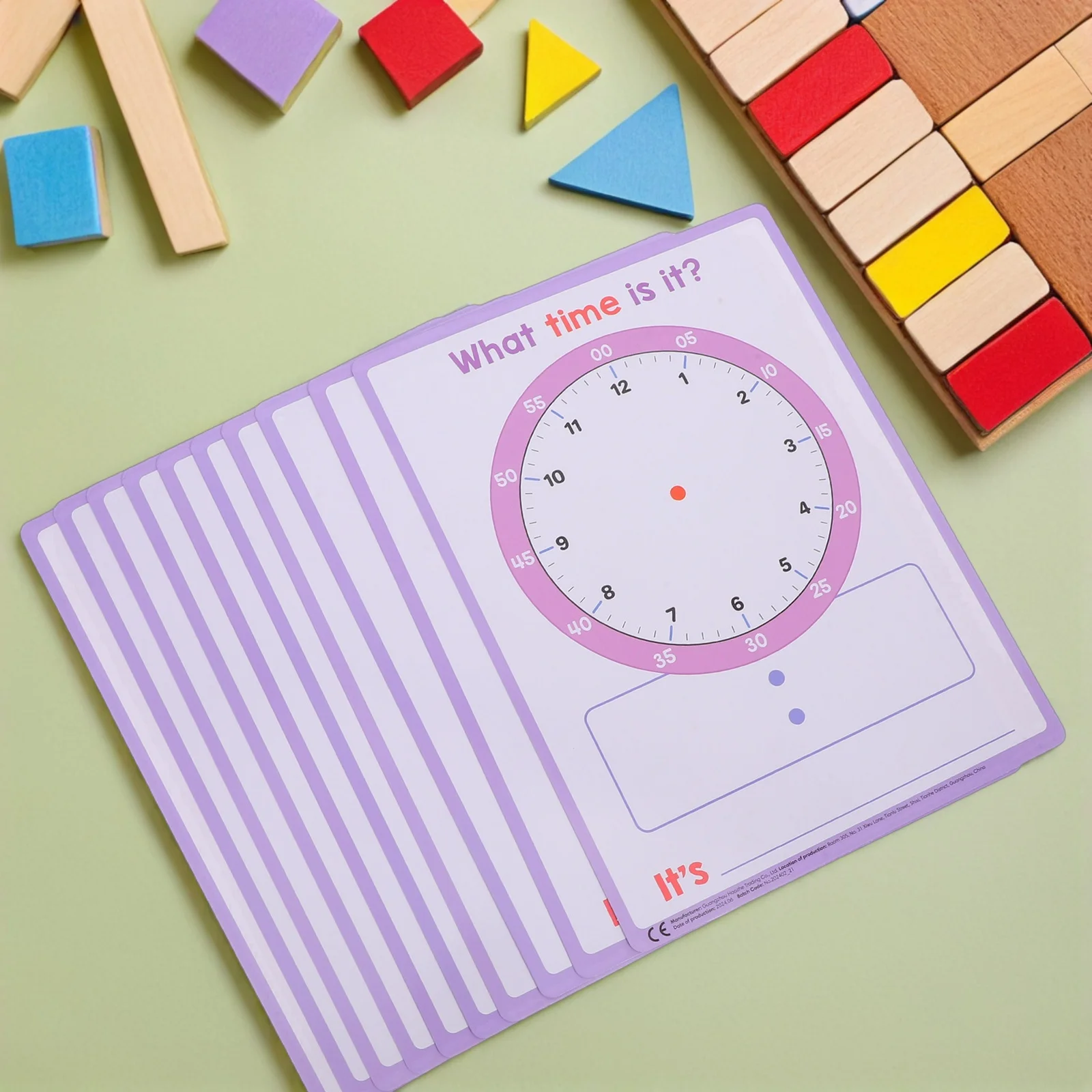 Dry Erase Math Teaching Tool Clock Drawing Paper Learning Pages Double Sided Time Practice Board for Activity Hands on
Dry Erase Math Teaching Tool Clock Drawing Paper Learning Pages Double Sided Time Practice Board for Activity Hands on