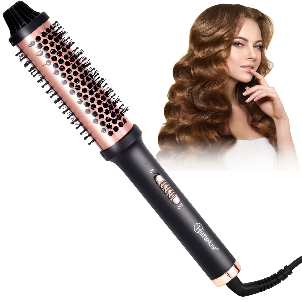 Hatteker Cylinder Electric Curling Brush Home Heated Brush for Short/Long Hair Inward Curls Anti-Frizz Quick-Style Design
Hatteker Cylinder Electric Curling Brush Home Heated Brush for Short/Long Hair Inward Curls Anti-Frizz Quick-Style Design