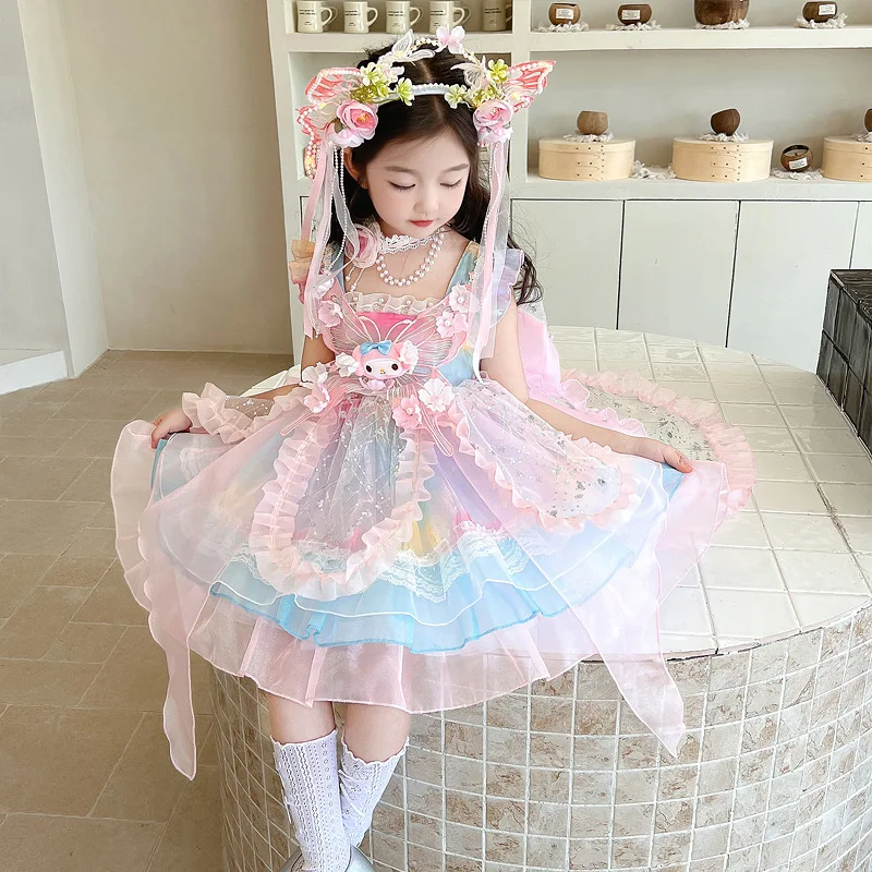 Anime My Melody Lolita Dress Girl Puffy Skirt Cake Skirt Gauze Skirt Princess Dress Dance Summer Clothes Children Holiday Gift
Anime My Melody Lolita Dress Girl Puffy Skirt Cake Skirt Gauze Skirt Princess Dress Dance Summer Clothes Children Holiday Gift