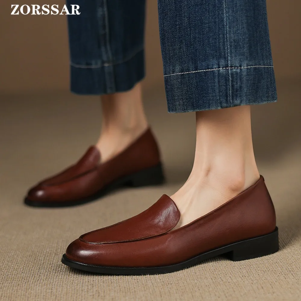 Loafers Women 2026 New Spring Round Toe One Foot Slip-on Shoes Women Genuine Leather Soft Flats Shoes Women
Loafers Women 2026 New Spring Round Toe One Foot Slip-on Shoes Women Genuine Leather Soft Flats Shoes Women