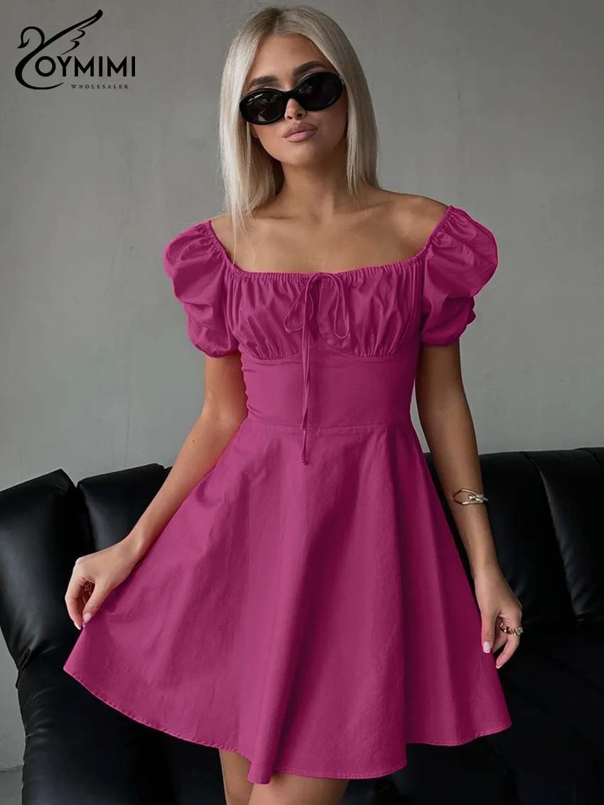 Oymimi Fashion Pink Cotton Women's Dress Elegant Square Neck Short Sleeve Lace-Up Dresses Casual High Waist A-Line Mini Dresses
Oymimi Fashion Pink Cotton Women's Dress Elegant Square Neck Short Sleeve Lace-Up Dresses Casual High Waist A-Line Mini Dresses