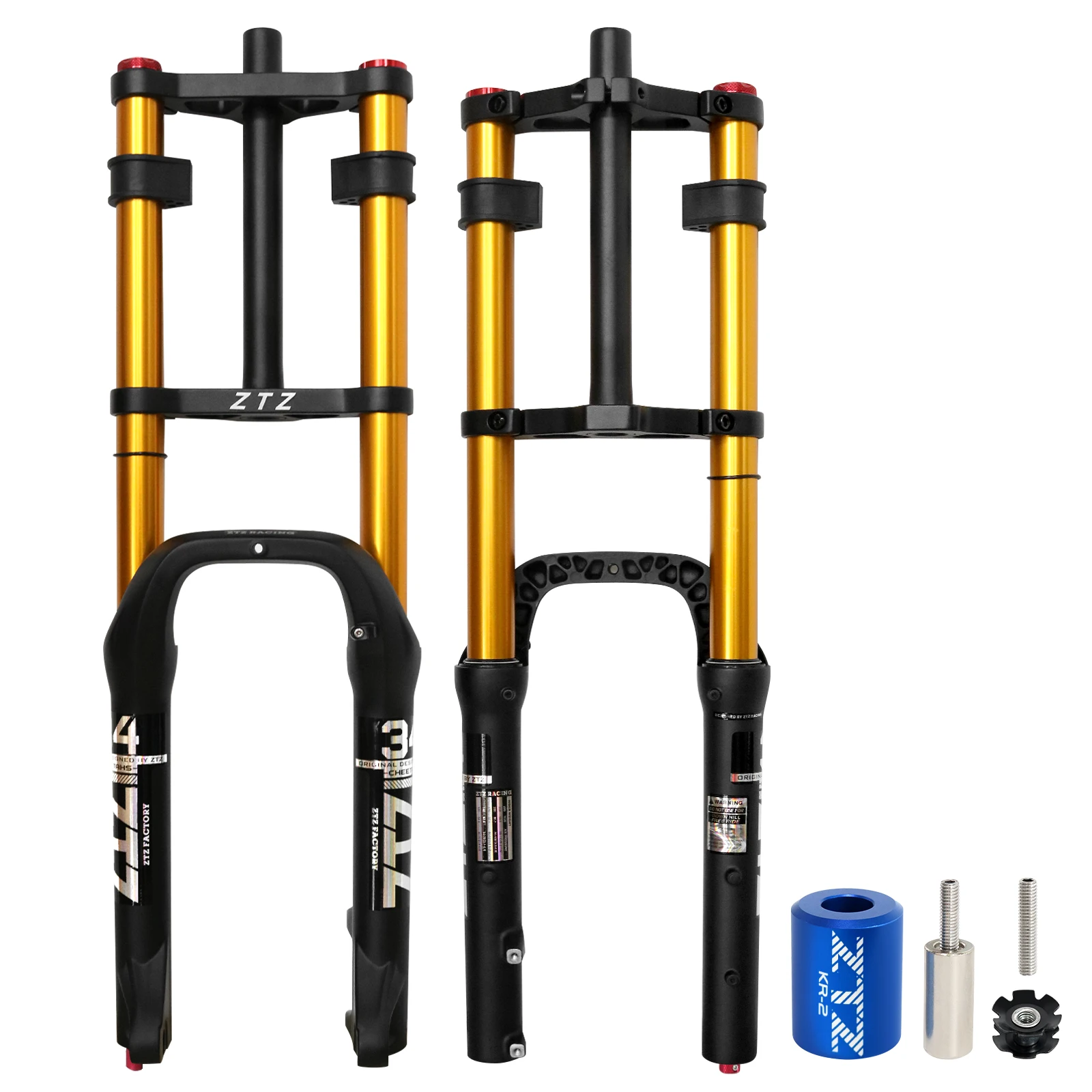 ZTZ 20/26 inch 4.0 Fat Tire Bike Air Suspension Fork - 180mm Travel, 135mm Hub Spacing, QR 9mm, Double Crown Shock Absorber Fork
ZTZ 20/26 inch 4.0 Fat Tire Bike Air Suspension Fork - 180mm Travel, 135mm Hub Spacing, QR 9mm, Double Crown Shock Absorber Fork