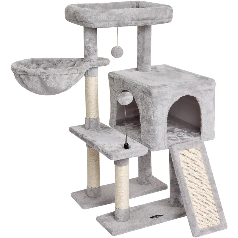 Grey Cute Cat Tree Tower for Indoor Cats Condo with Sisal Scratching Posts Jump Platform Furniture Activity Center Play House
Grey Cute Cat Tree Tower for Indoor Cats Condo with Sisal Scratching Posts Jump Platform Furniture Activity Center Play House