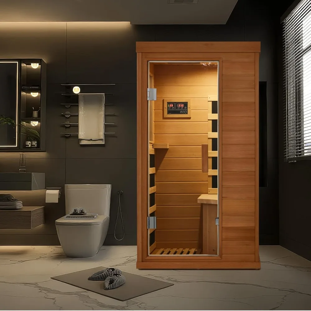 Infrared Sauna 1 Person, Full Spectrum Infrared Sauna for Home, with 4 Heater Panels, Indoor Dry Sauna
Infrared Sauna 1 Person, Full Spectrum Infrared Sauna for Home, with 4 Heater Panels, Indoor Dry Sauna