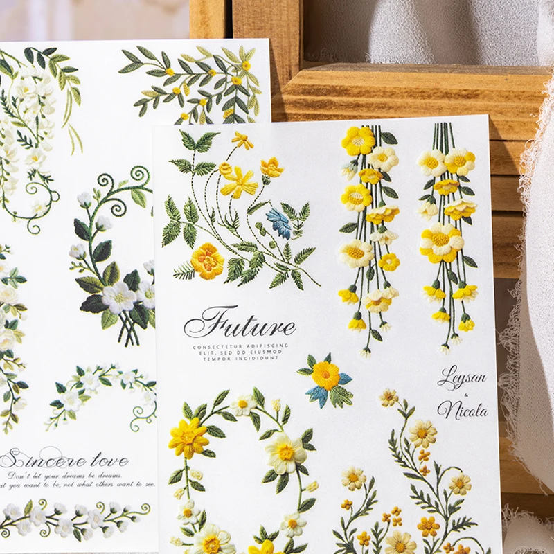 Mr. Paper Vine Embroidery Stickers 3-Pack, Faux Floral Transfer Craft, Vintage Journal Scapbook Decor, Creative Collage Material
Mr. Paper Vine Embroidery Stickers 3-Pack, Faux Floral Transfer Craft, Vintage Journal Scapbook Decor, Creative Collage Material