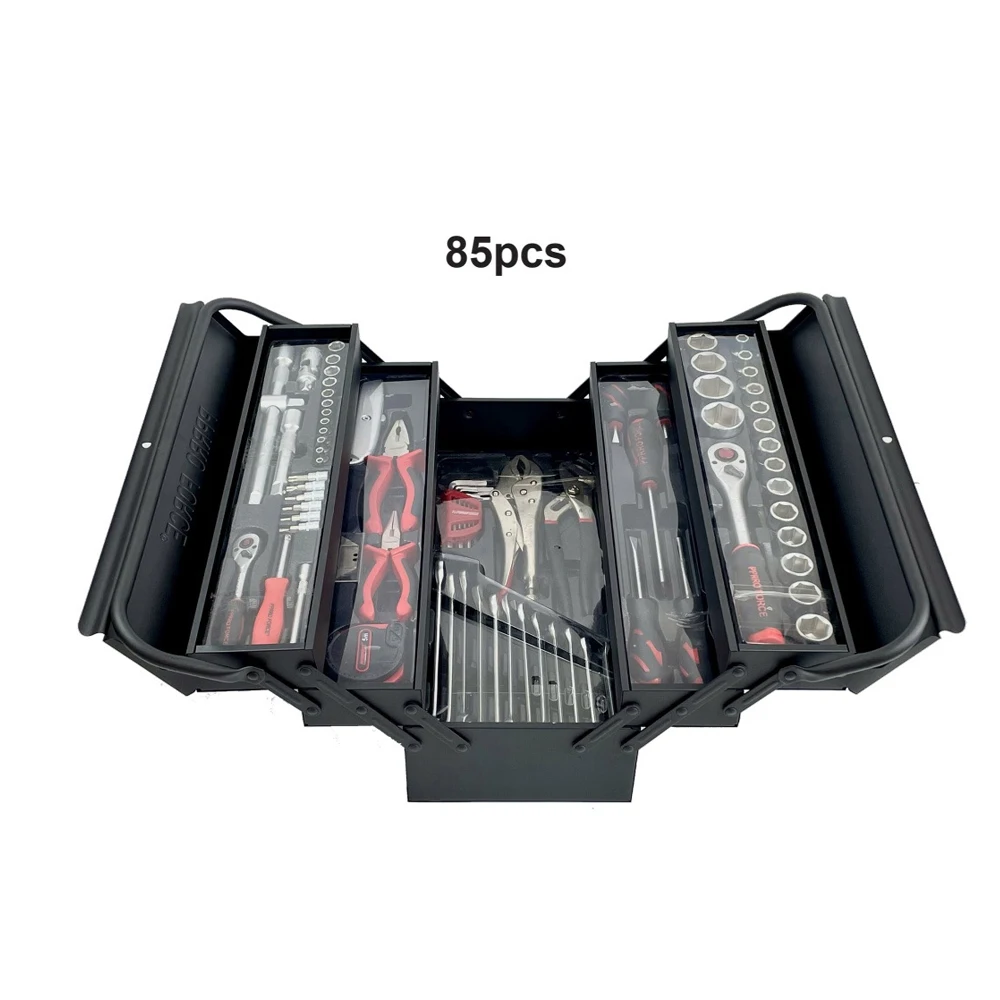 85 Pcs Multi-Layer Foldable Professional Hardware Set Auto Repair Tool Kit
85 Pcs Multi-Layer Foldable Professional Hardware Set Auto Repair Tool Kit