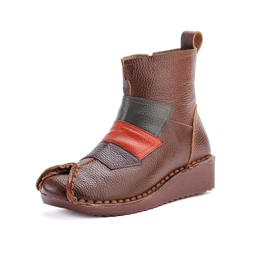 New genuine leather western boots women's winter short plush booties wedged heel shoes cowgirls non slip patchwork ankle boots
New genuine leather western boots women's winter short plush booties wedged heel shoes cowgirls non slip patchwork ankle boots