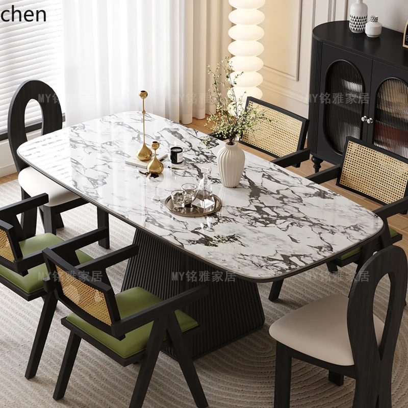 LXC medieval dining table marble retro black oval small apartment rock slab dining table
LXC medieval dining table marble retro black oval small apartment rock slab dining table
