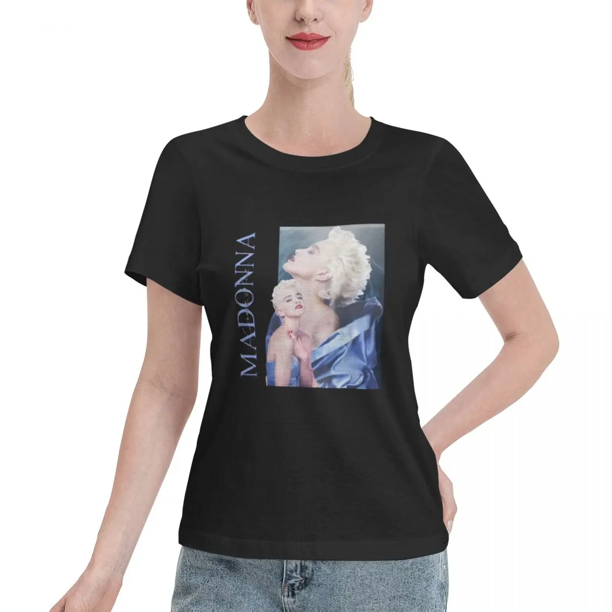 Madonna Women's T-shirt, Casual Short Sleeve Cotton Blend Crew Neck Tee, Women's Clothing for Outdoor
Madonna Women's T-shirt, Casual Short Sleeve Cotton Blend Crew Neck Tee, Women's Clothing for Outdoor
