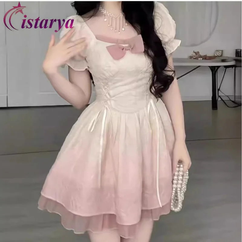 Summer Sweet Gradient Bow Mini Girls Dress Puff Sleeves Princess Ball Gown Tutu Party Dresses For Women Vestidos
Summer Sweet Gradient Bow Mini Girls Dress Puff Sleeves Princess Ball Gown Tutu Party Dresses For Women Vestidos