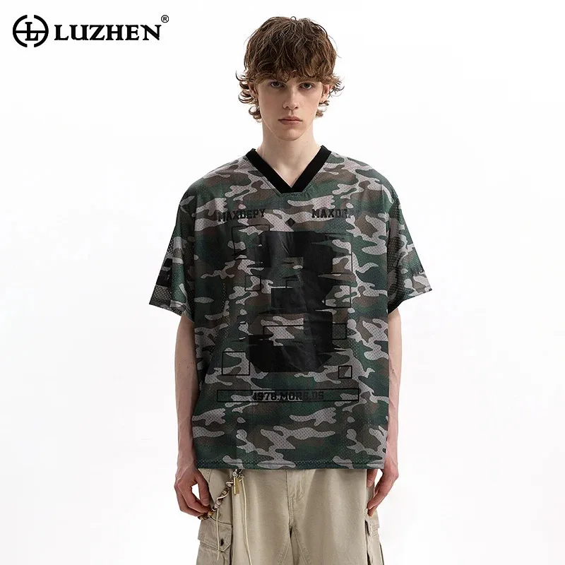 LUZHEN 2025 Summer High Quality Breathable V Neck Short Sleeve T-shirts Men's Fashion New Handsome Camouflage Loose Tops JY2371
LUZHEN 2025 Summer High Quality Breathable V Neck Short Sleeve T-shirts Men's Fashion New Handsome Camouflage Loose Tops JY2371