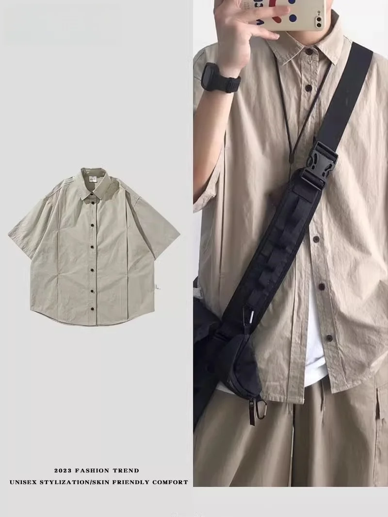 Retro Japanese Style Cityboy Workwear Short Sleeve Shirt Summer Loose Color Basic Style College Style Shirt
Retro Japanese Style Cityboy Workwear Short Sleeve Shirt Summer Loose Color Basic Style College Style Shirt