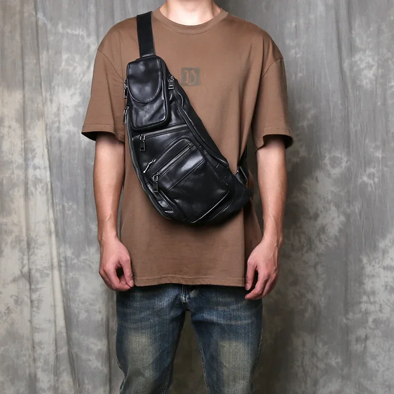 New Large Capacity Leather Chest Bag For Men Multifunctional Top Layer Cowhide Casual Crossbody Bag Trendy Single Shoulder Bag
New Large Capacity Leather Chest Bag For Men Multifunctional Top Layer Cowhide Casual Crossbody Bag Trendy Single Shoulder Bag