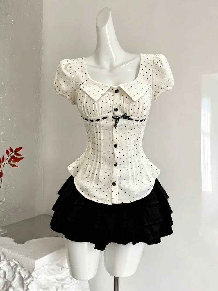 Summer Casual Sweet 2 Piece Set Polka Dot Tops + High Waist Design Mini Skirt Female Chic Retro Korean Popular Clothes 2026 New
Summer Casual Sweet 2 Piece Set Polka Dot Tops + High Waist Design Mini Skirt Female Chic Retro Korean Popular Clothes 2026 New