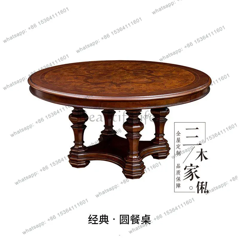 American retro solid wood dining table Home villa dining table Customized furniture
American retro solid wood dining table Home villa dining table Customized furniture