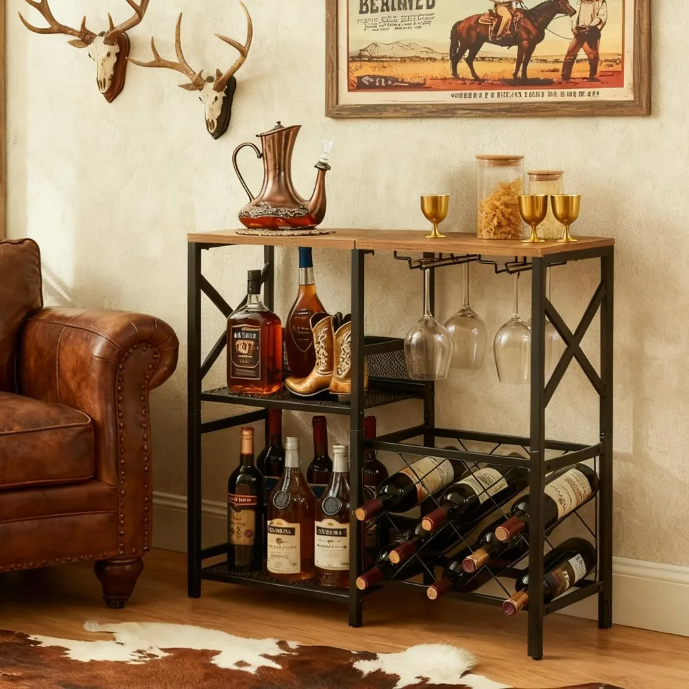 US Shipping Rustic Freestanding Wine Bar Cabinet with Glass Holder and Fence, 2 Tier Storage Liquor Shelf for Home Bar
US Shipping Rustic Freestanding Wine Bar Cabinet with Glass Holder and Fence, 2 Tier Storage Liquor Shelf for Home Bar
