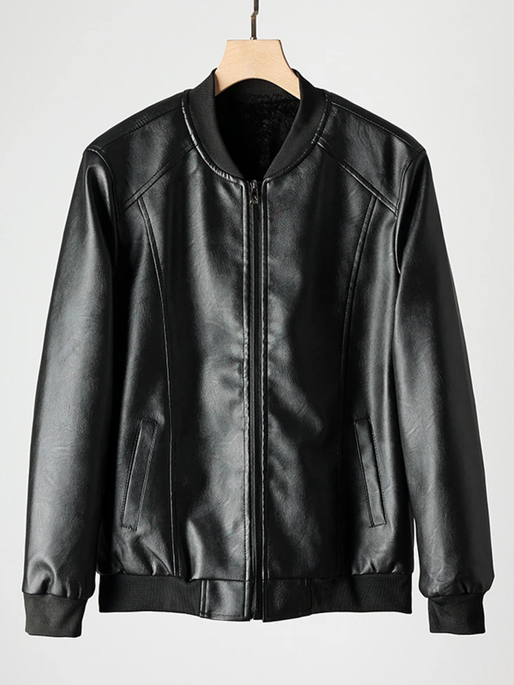 High Quality Fleece Lined PU Leather Baseball Collar Jacket Men's Casual Commute Windproof Warm Standard Fit Long Sleeve Coat
High Quality Fleece Lined PU Leather Baseball Collar Jacket Men's Casual Commute Windproof Warm Standard Fit Long Sleeve Coat