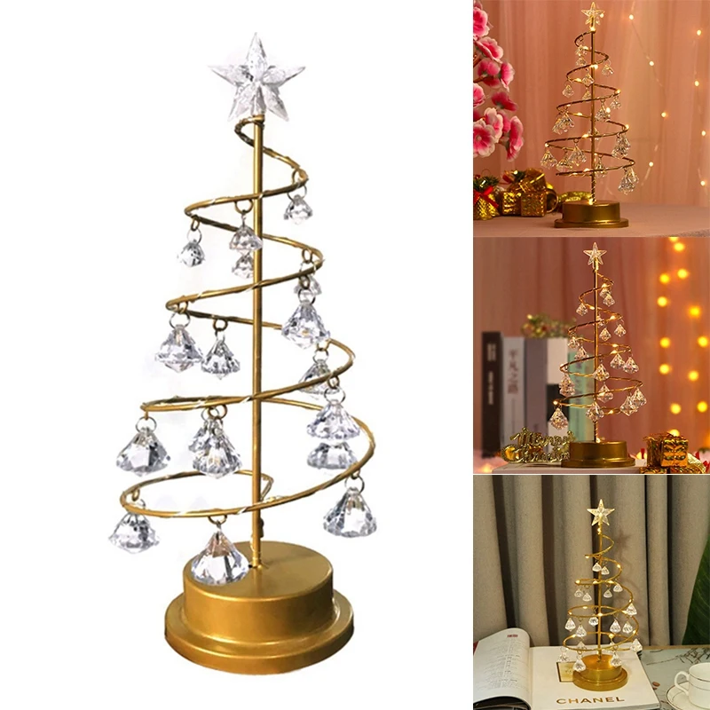 Christmas Metal Crystal Christmas Tree Lamp Christmas Tabletop Crystal Tree With LED Lights Xmas Tree Decorations
Christmas Metal Crystal Christmas Tree Lamp Christmas Tabletop Crystal Tree With LED Lights Xmas Tree Decorations