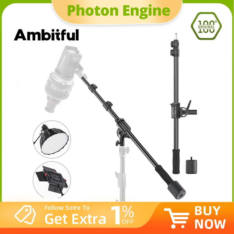 AMBITFUL MF-02 70-175cm Aluminium Metal Studio Photo Telescopic Boom Arm Top Light for Pro Studio Flash Strobe LED Light Gimbal
AMBITFUL MF-02 70-175cm Aluminium Metal Studio Photo Telescopic Boom Arm Top Light for Pro Studio Flash Strobe LED Light Gimbal