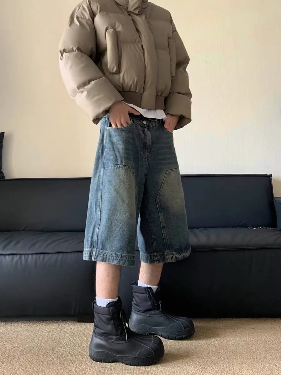 Retro American Sle Cabbage Coke Men's Loose Wide Leg Jeans ort Pants Seven-Five Length Trendy Vintage Look
Retro American Sle Cabbage Coke Men's Loose Wide Leg Jeans ort Pants Seven-Five Length Trendy Vintage Look