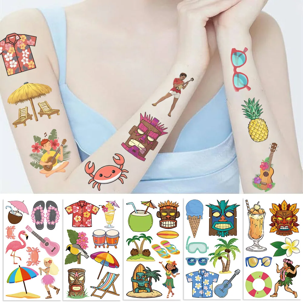 Colorful Hawaii Cartoon Temporary Tattoo Stickers Waterproof Silly Gift for Party Face Hand Decoration Non Toxic
Colorful Hawaii Cartoon Temporary Tattoo Stickers Waterproof Silly Gift for Party Face Hand Decoration Non Toxic