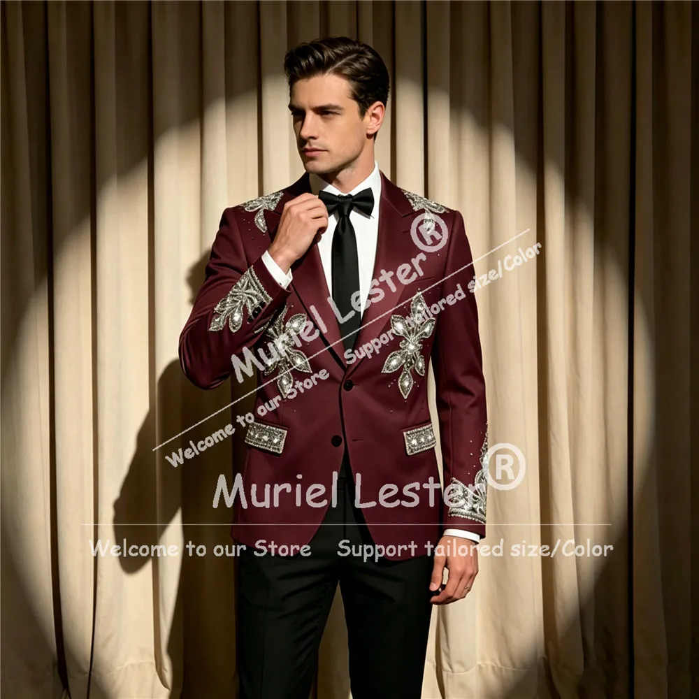 Exclusive Wedding Suit For Men Diamond Beaded Jacket Pants 2 Piece Sets Groom Tuxedos Single Breasted Prom Blazer Ropa Hombre
Exclusive Wedding Suit For Men Diamond Beaded Jacket Pants 2 Piece Sets Groom Tuxedos Single Breasted Prom Blazer Ropa Hombre