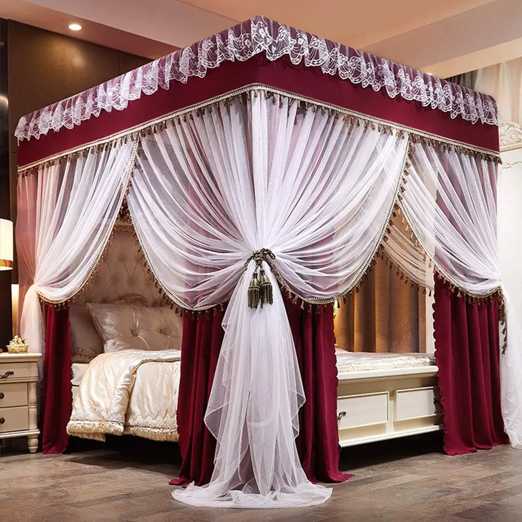 Princess 4 Corner Post Bed Canopy & Cute Mosquito Net for Girls Bed Adult Bedroom Kids Rooms ; Curtain Net for Twin/Full/Queen/K
Princess 4 Corner Post Bed Canopy & Cute Mosquito Net for Girls Bed Adult Bedroom Kids Rooms ; Curtain Net for Twin/Full/Queen/K