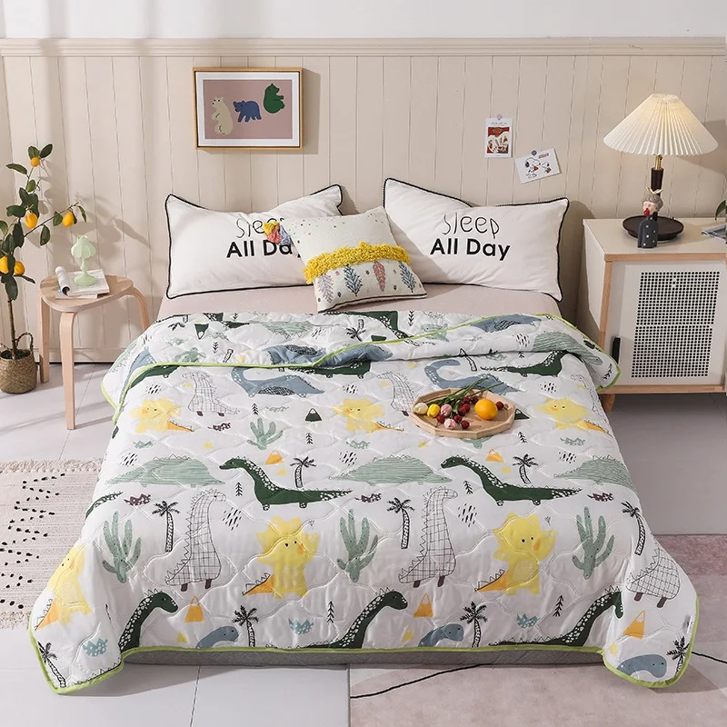 Dinosaur Pattern Washed Cotton Brushed Air Condition Quilt Summer Comforter Kids Student Dormitory Bedding Washable Supply
Dinosaur Pattern Washed Cotton Brushed Air Condition Quilt Summer Comforter Kids Student Dormitory Bedding Washable Supply