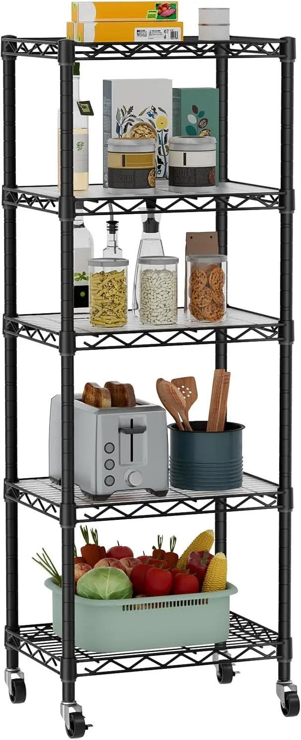 Small 5 Tier Shelves Storage Wire Shelving Unit Metal Shelf Adjustable Organizers Storage Shelving with Wheels for Bathroom
Small 5 Tier Shelves Storage Wire Shelving Unit Metal Shelf Adjustable Organizers Storage Shelving with Wheels for Bathroom