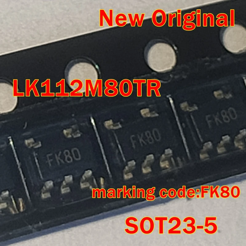 1pcs to 100pcs LK112M80TR SOT23-5 New Original marking code:FK80 LOW NOISE LOW DROP VOLTAGE REGULATOR WITH SHUTDOWN FUNCTION
1pcs to 100pcs LK112M80TR SOT23-5 New Original marking code:FK80 LOW NOISE LOW DROP VOLTAGE REGULATOR WITH SHUTDOWN FUNCTION
