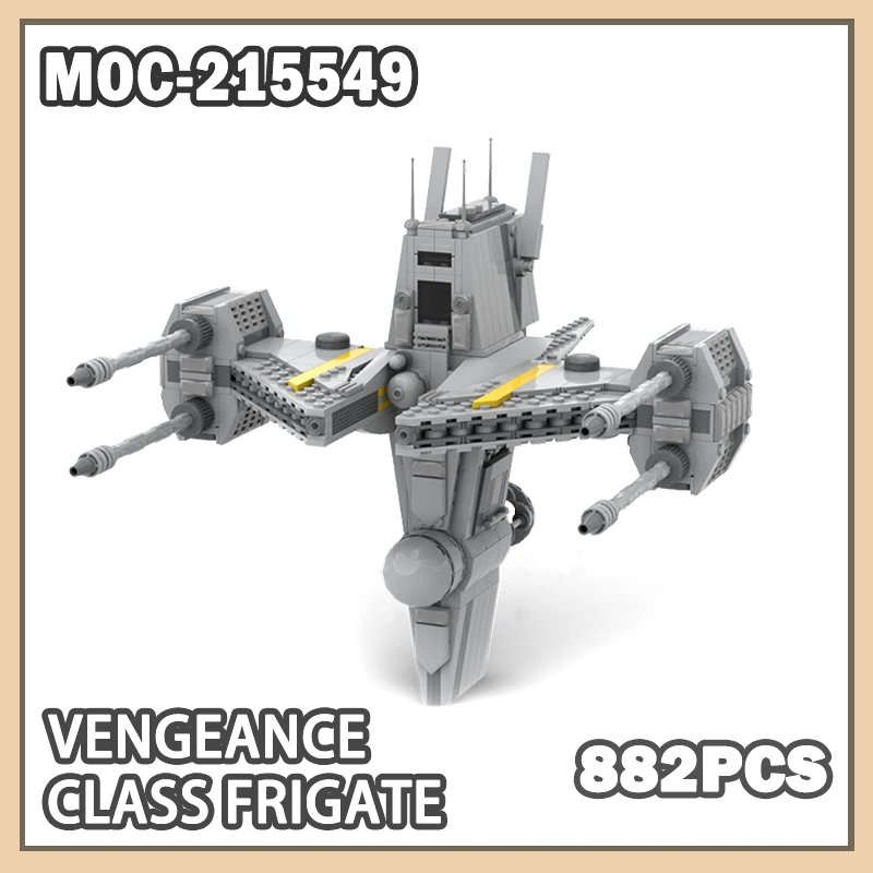 MOC- 215549 Серия «Космическая война», набор строительных блоков Vengeance-Class Frigate, технические взрослые, звездные кирпичи, игрушки «сделай сам», изысканные 882 шт.
MOC- 215549 Серия «Космическая война», набор строительных блоков Vengeance-Class Frigate, технические взрослые, звездные кирпичи, игрушки «сделай сам», изысканные 882 шт.