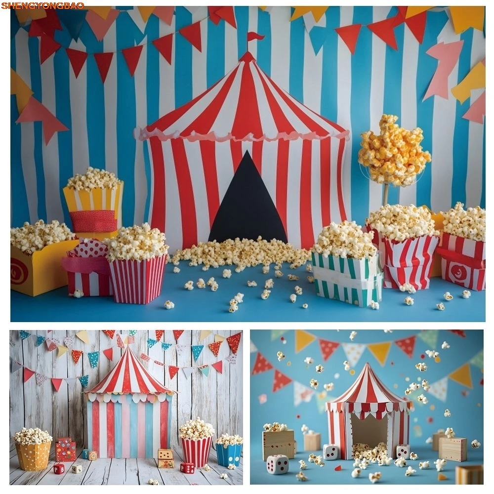 Circus Theme Photography Backdrop Striped Tent Popcorn Baby Shower Carnival Theme Party Children Portrait Photocall Background
Circus Theme Photography Backdrop Striped Tent Popcorn Baby Shower Carnival Theme Party Children Portrait Photocall Background
