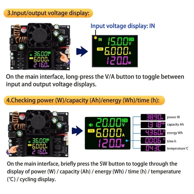 E56B Adjustable Power Supply Module XY3606B 6A 216W LED Display for Precise Engineering and Solar Plate Charging
E56B Adjustable Power Supply Module XY3606B 6A 216W LED Display for Precise Engineering and Solar Plate Charging