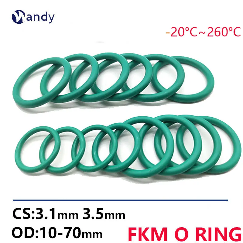 FKM O Ring Sealing Gasket Rubber Ring Green Insulation Oil High Temperature Resistance CS 3.1mm 3.5mm Outer Diameter 10mm-70mm
FKM O Ring Sealing Gasket Rubber Ring Green Insulation Oil High Temperature Resistance CS 3.1mm 3.5mm Outer Diameter 10mm-70mm
