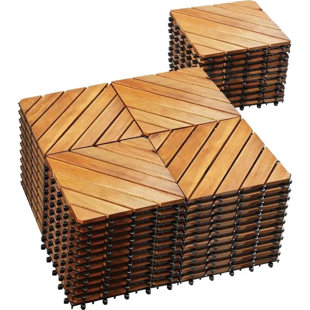 Solid Acacia Wood Interlocking Patio Deck Tiles - Indoor Outdoor Waterproof Flooring Tiles for Balcony, Backyard & Poolside
Solid Acacia Wood Interlocking Patio Deck Tiles - Indoor Outdoor Waterproof Flooring Tiles for Balcony, Backyard & Poolside