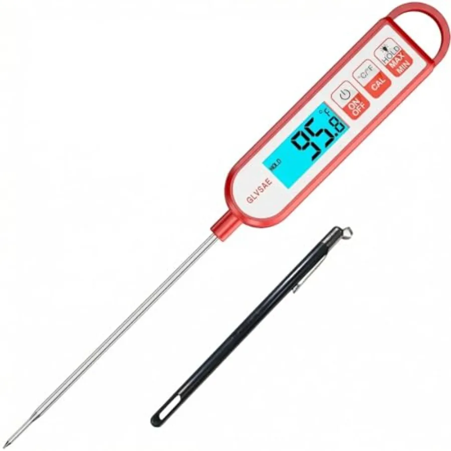 Digital Meat Thermometer Instant Readings in 1-2 Seconds Food Thermometer with Extended Probe Waterproof for Cooking, Confectio
Digital Meat Thermometer Instant Readings in 1-2 Seconds Food Thermometer with Extended Probe Waterproof for Cooking, Confectio