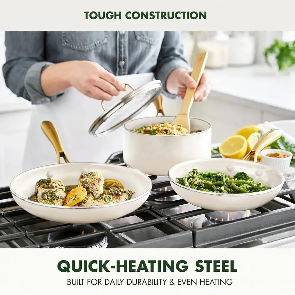 Популярный 12-предметный набор посуды с антипригарным покрытием и крышками, пригодный для использования в духовке и посудомоечной машине, идеально подходит для соусов, тушения, приготовления бульонов и жарки.
Популярный 12-предметный набор посуды с антипригарным покрытием и крышками, пригодный для использования в духовке и посудомоечной машине, идеально подходит для соусов, тушения, приготовления бульонов и жарки.