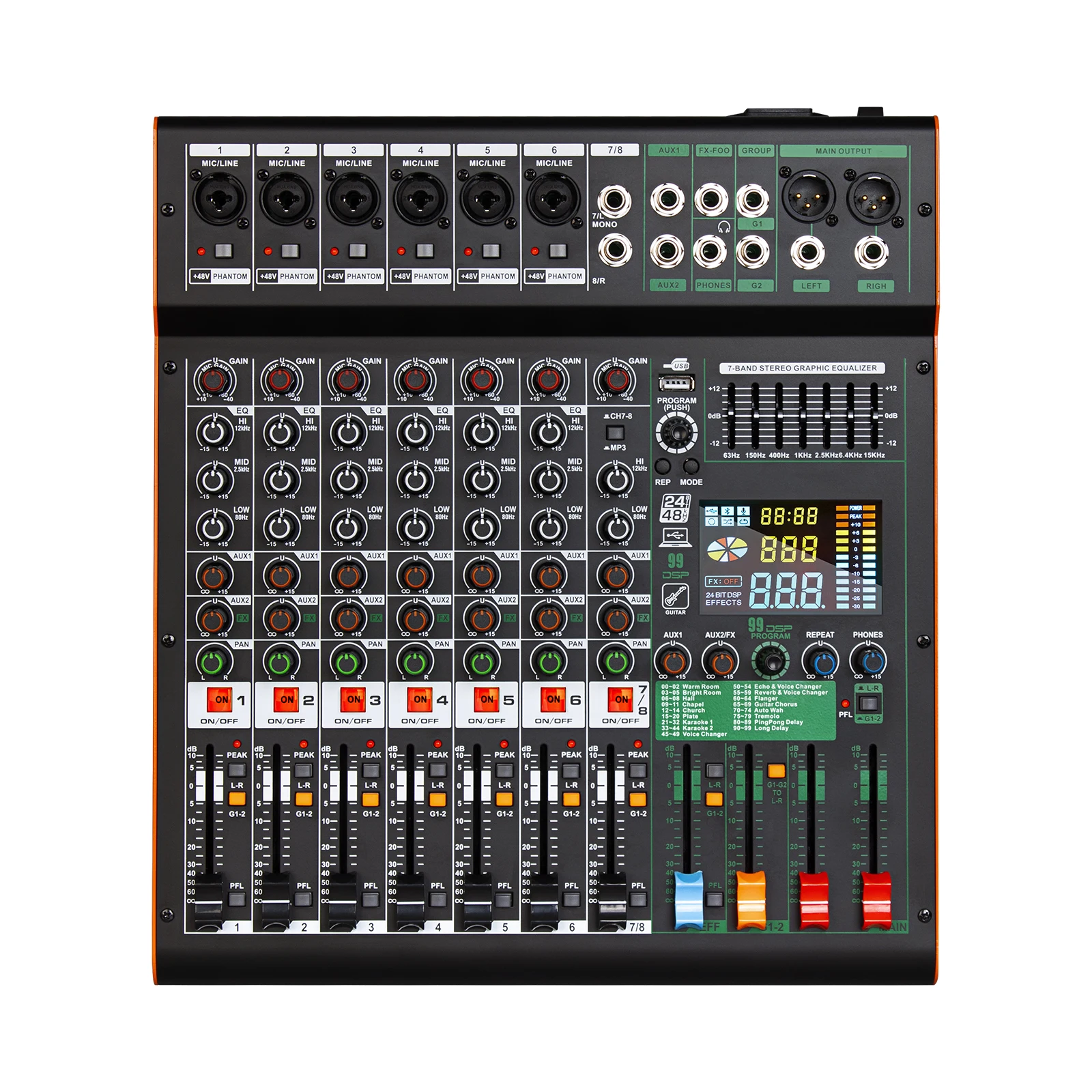 TC8 Professional 8-Channel DJ Stage Audio Mixer Metal Audio Console For Sound Equipment Amplifiers And Speakers
TC8 Professional 8-Channel DJ Stage Audio Mixer Metal Audio Console For Sound Equipment Amplifiers And Speakers